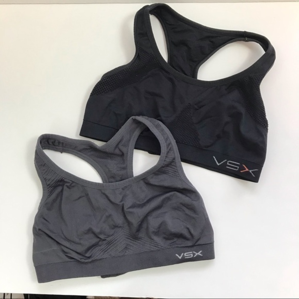 VSX Victoria’s Secret Sports Bra 2-pack Bundle‎ Black Grey - Picture 2 of 13